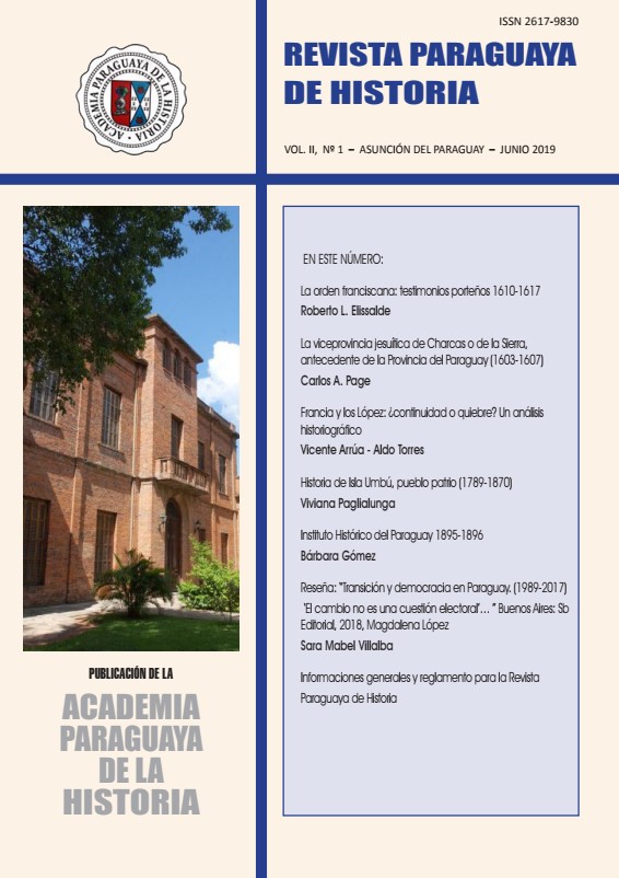 					Ver Vol. 2 Núm. 1 (2019): Revista Paraguaya de la Historia
				