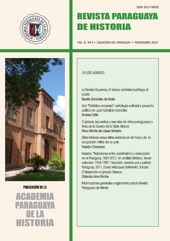 					Ver Vol. 2 Núm. 2 (2019): Revista Paraguaya de la Historia
				